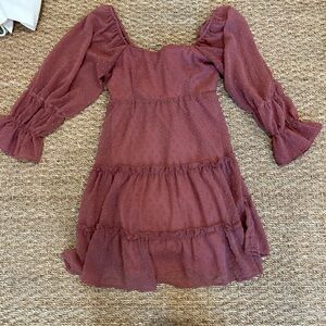 Altar'd State Dusty Rose Tiered Dress
